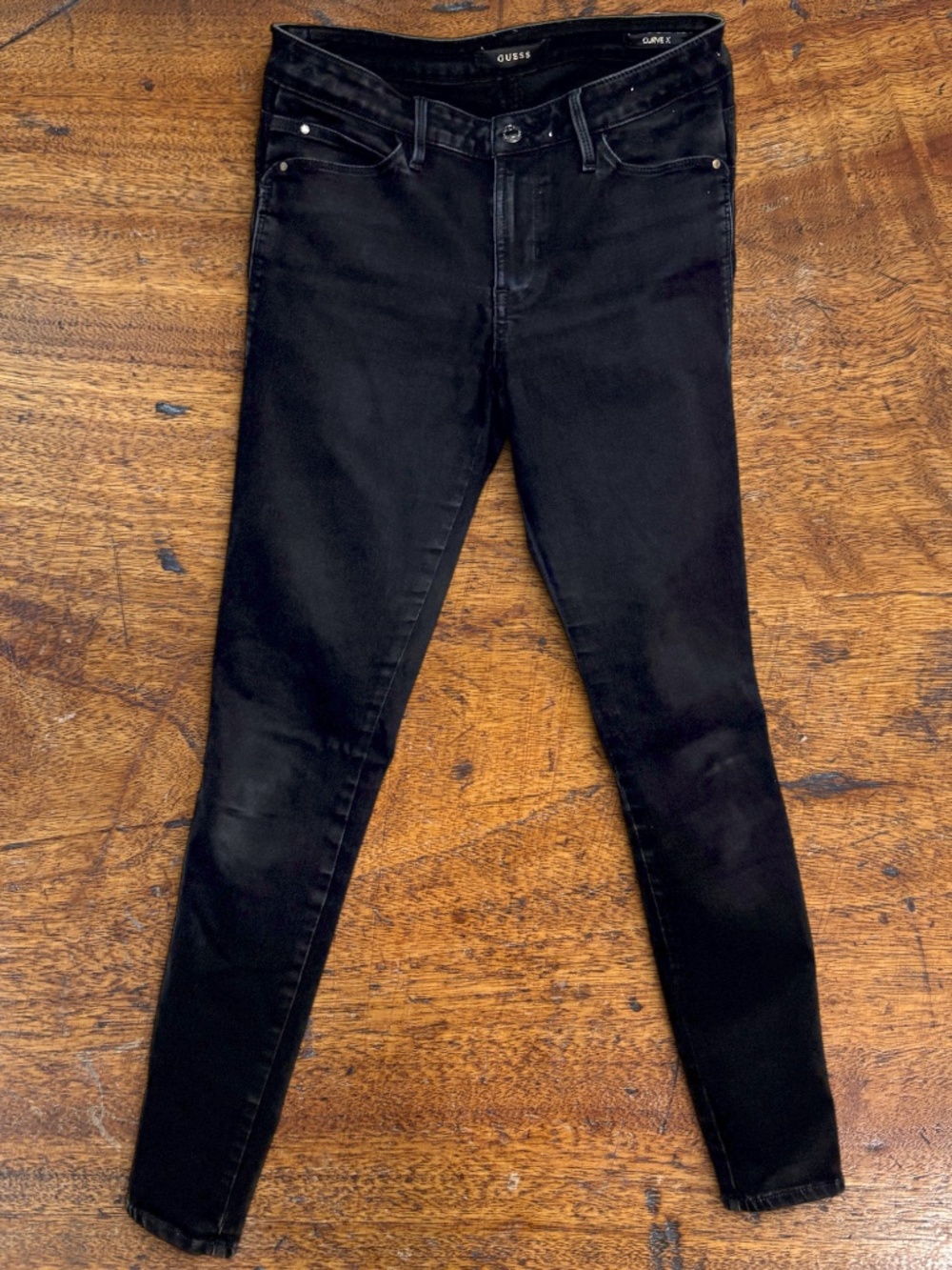 GUESS Curve X Skinny Jeans Black Stretch Mid Rise Womens Size 27